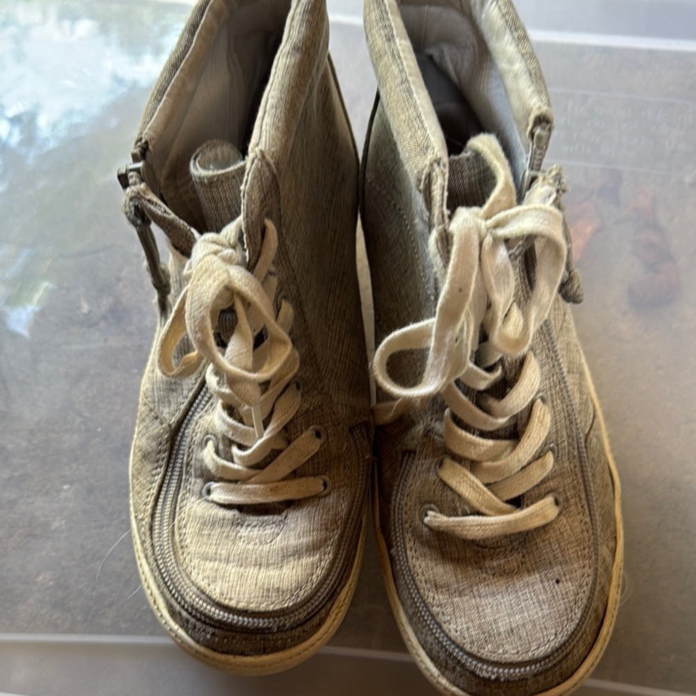 Casual High-Top Sneakers with Side Zipper